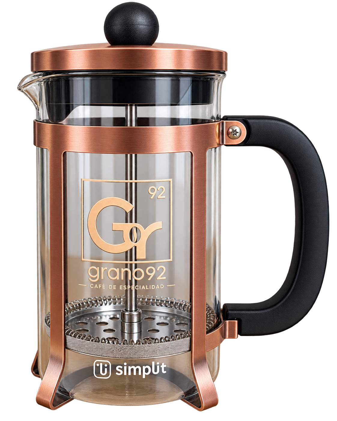Cafetera Prensa Francesa Vidrio / Cobre 600 ml